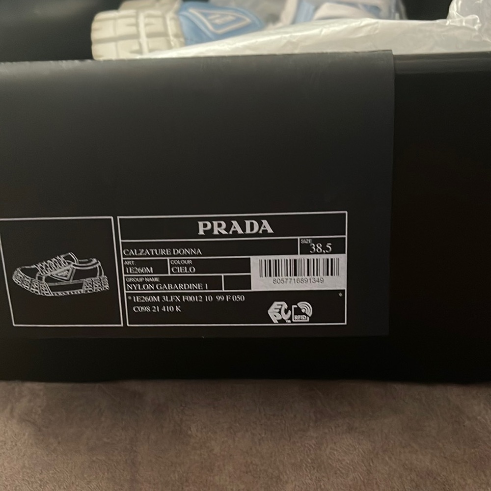 Prada Calzature Donna size 38.5 color baby blue bought from Saks Fifth Avenue